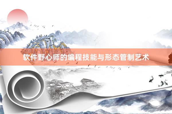 软件野心师的编程技能与形态管制艺术